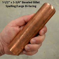 1-1/2 beveled solid copper spalling billet