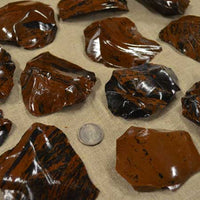 red black and brown banded mahogany obsidian small spalls
