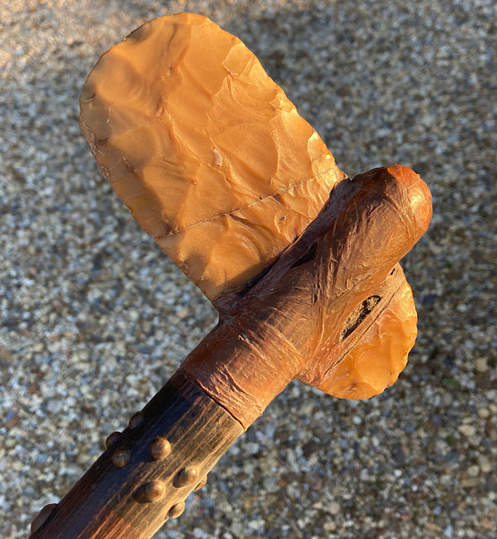 stone bladed axe tomahawk Indian replica