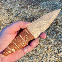 Knapped Stone Dagger with Gut Wrap - From the Keeper Case
