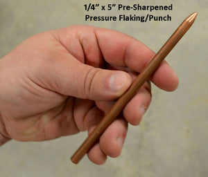 1/4 inch pre sharpened punch for pressure flaking or indirect percussion