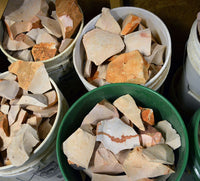 Raw Keokuk chert stone spalls for knapping
