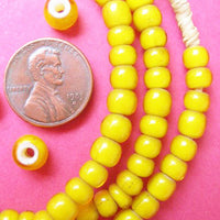 Yellow 'White Heart" Beads