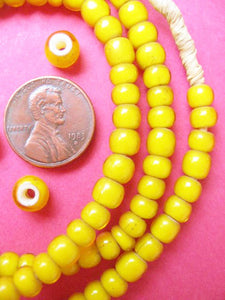 Yellow 'White Heart" Beads