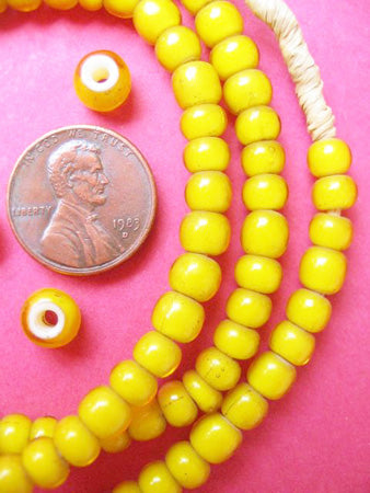 Yellow 'White Heart Beads