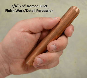 3/4 domed solid copper percussion flintknapping billet tool