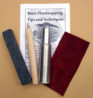 flintknapping tool kit with solid metal billet
