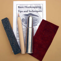 flintknapping tool kit with solid metal billet
