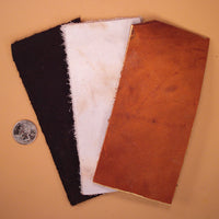 leather hand pad for flintknapping in palm