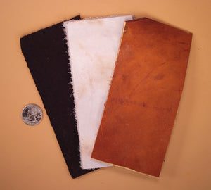 leather hand pad for flintknapping in palm