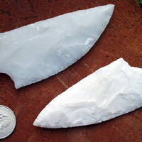 medium hand flintknapped stone flint chert knife blade