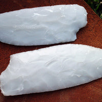 large stone knife blades made by flintknapping