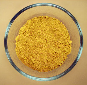 Bright yellow natural earth ochre paint pigment