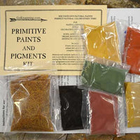 contents of the natural primitive earth ochre paint and pigments kit