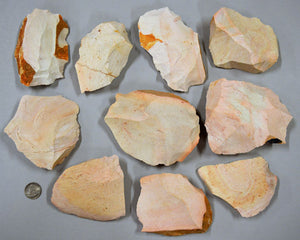 Keokuk chert rock spalls for flintknapping material