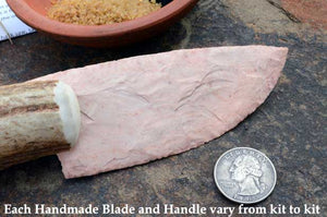 keokuk chert blade in stone bladed antler knife kit