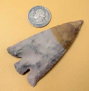 base notched Indian jasper stone spear point arrowhead