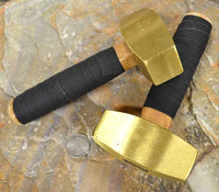 Solid brass flint and stone spalling hammer
