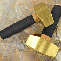 Solid brass flint and stone spalling hammer
