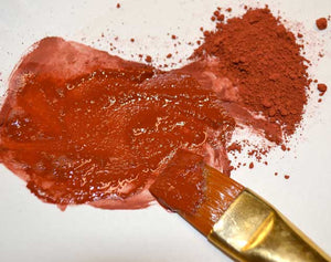red primitive earth ochre paint and pigments