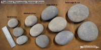 size comparison chart for different percussion hammer stones
