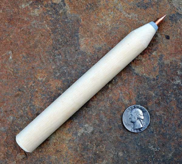 Copper tipped pressure flaker tool for flintknapping