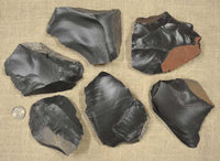 Spalls of dacite stone for flint knapping
