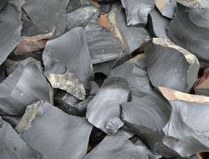 grey igneous dacite stone spalls and flakes