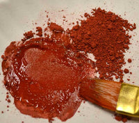 dark red primitive paint and earth ochre
