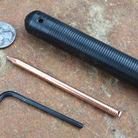 ishi style pressure flaker stick with copper nail 