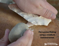 flintknapping and lithic reduction using hammerstone
