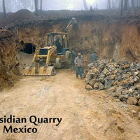 jalisco mexico black and mahogany obsidian raw rock quarry