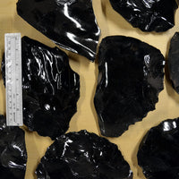 oversize black obsidian flintknapping stone rock supplies