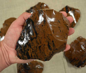 banded mahogany obsidian stone spalls for flintknapping