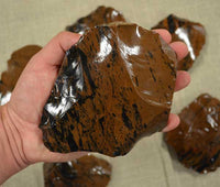 mahogany obsidian flintknapping stone spalls
