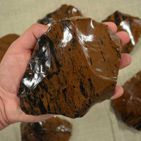 mahogany obsidian flintknapping stone spalls