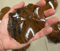 black and brown mahogany banded obsidian spalls
