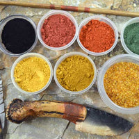 primitive natural earth ochre paint and pigment kit for traditional arts and crafts