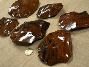 red and brown mahogany obsidian spalls