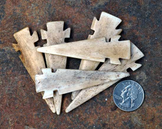 Dull Bone Arrow Points - Dozen - Style 2 - Bone Points & Blades ...