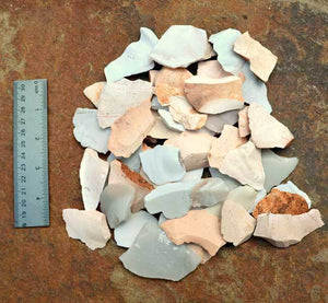 size reference for small thin flintknapping stone flakes mix