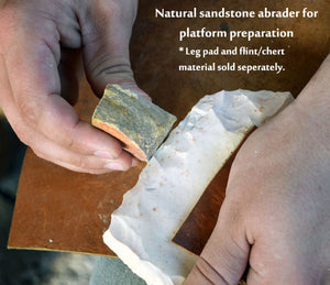 sandstone abrader in the traditional abo knap pack flintknapping tool kit