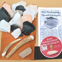 traditional antler abo flintknapping beginner kit with dvd