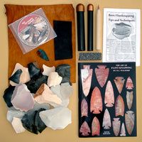 the works flintknapping kit with stone and tools with instructions